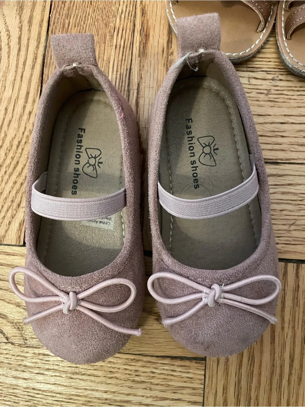 Girls' Pink Suede Ballet Flats